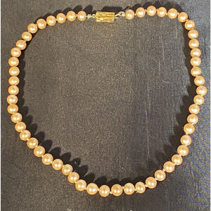 Vintage Cream-Colored Simulated Pearls Fashion 15” X 5 mm Necklace Estate